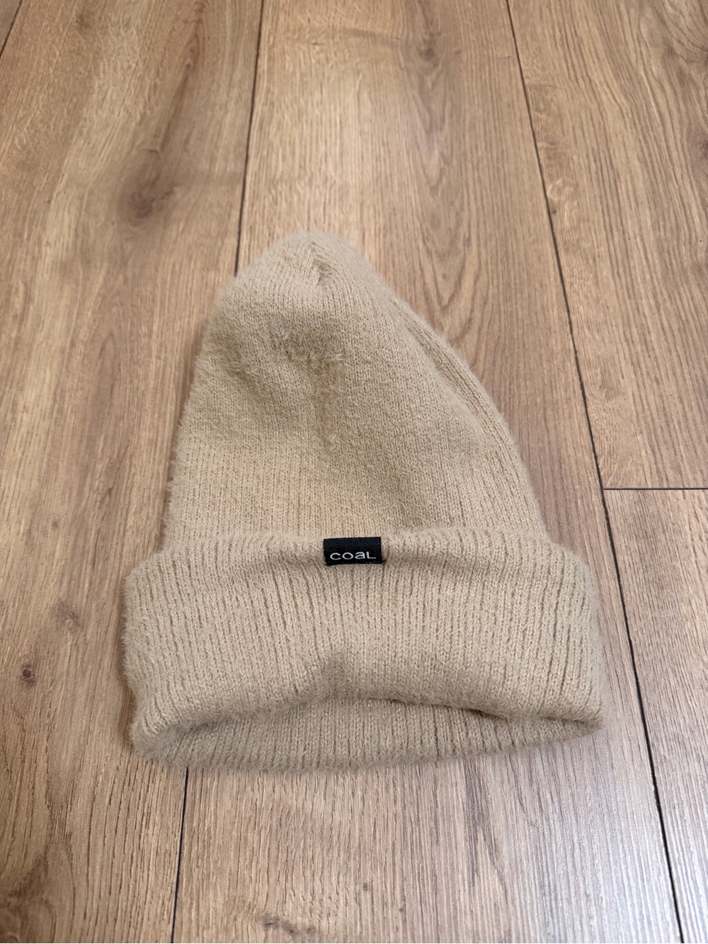 Coal Ribbed Knit Beanie in Beige